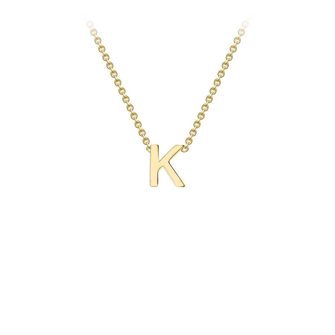 9K Yellow Gold 'K' Initial Adjustable Necklace 38cm/43cm | The Jewellery Boutique Australia