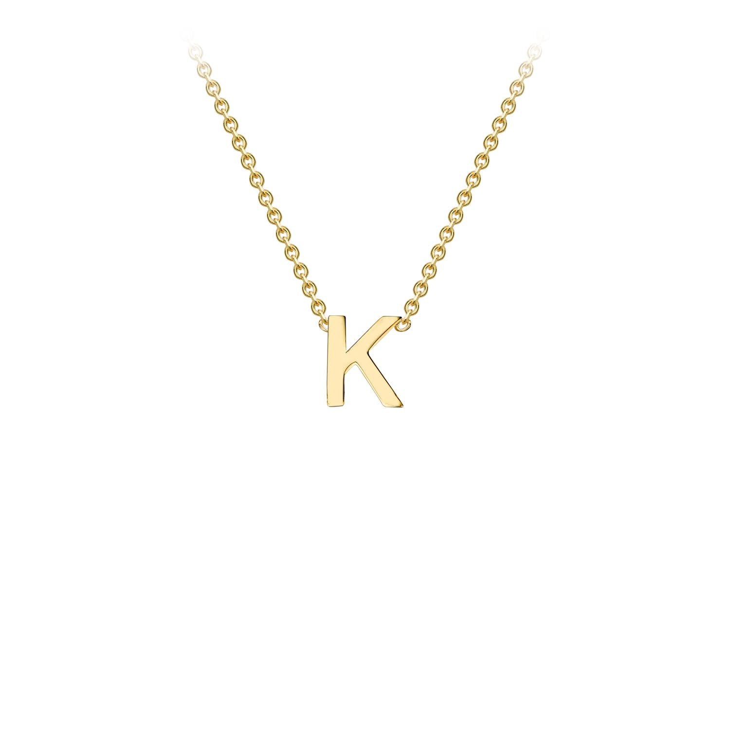 9K Yellow Gold 'K' Initial Adjustable Necklace 38cm/43cm | The Jewellery Boutique Australia