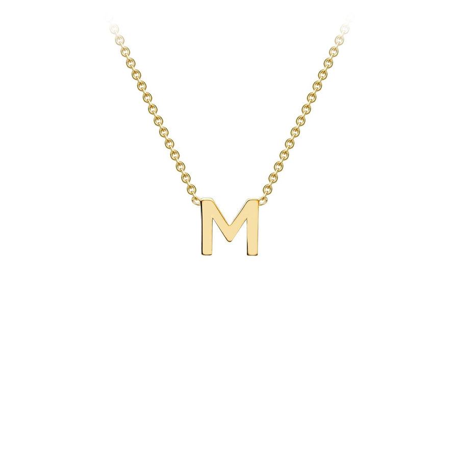 9K Yellow Gold 'M' Initial Adjustable Necklace 38cm/43cm | The Jewellery Boutique Australia