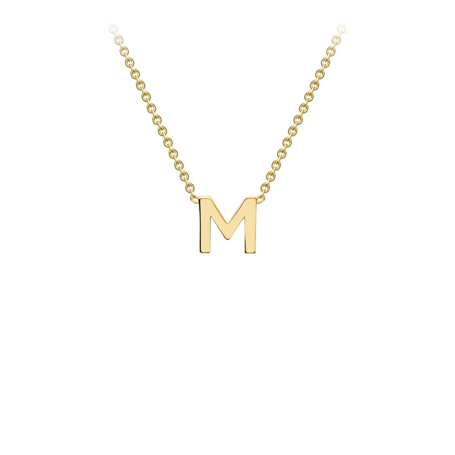 9K Yellow Gold 'M' Initial Adjustable Necklace 38cm/43cm | The Jewellery Boutique Australia