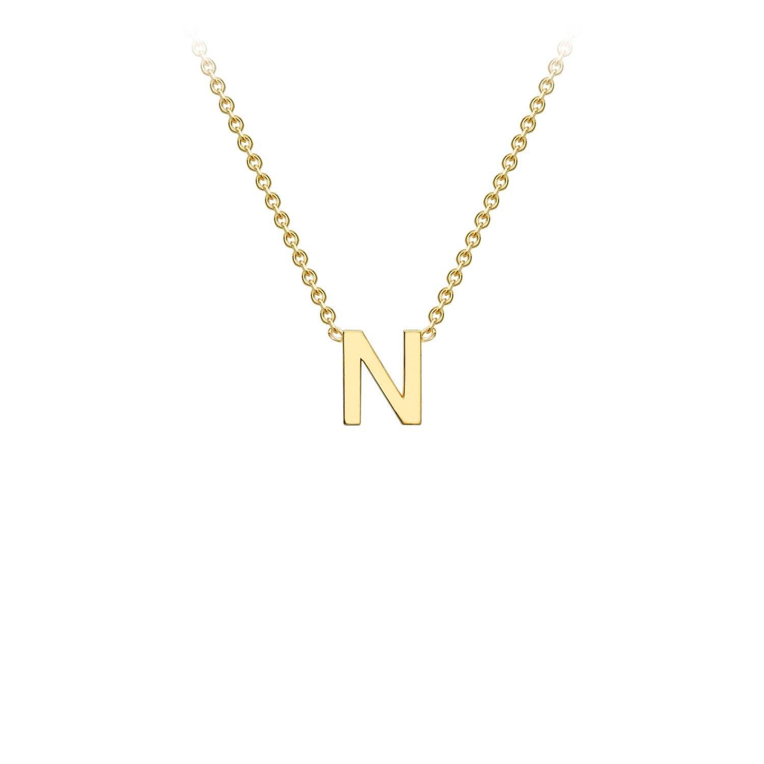 9K Yellow Gold 'N' Initial Adjustable Necklace 38cm/43cm | The Jewellery Boutique Australia