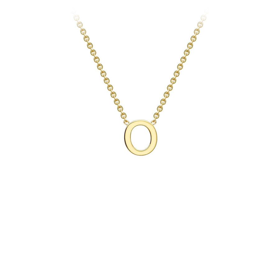 9K Yellow Gold 'O' Initial Adjustable Necklace 38cm/43cm | The Jewellery Boutique Australia