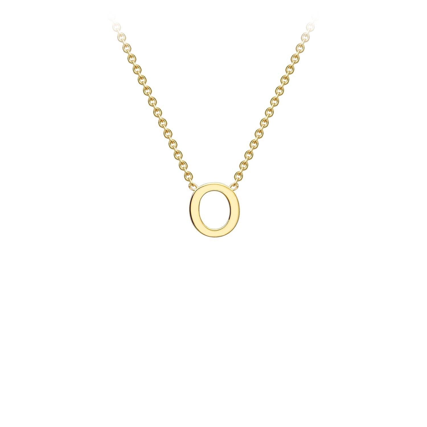 9K Yellow Gold 'O' Initial Adjustable Necklace 38cm/43cm | The Jewellery Boutique Australia