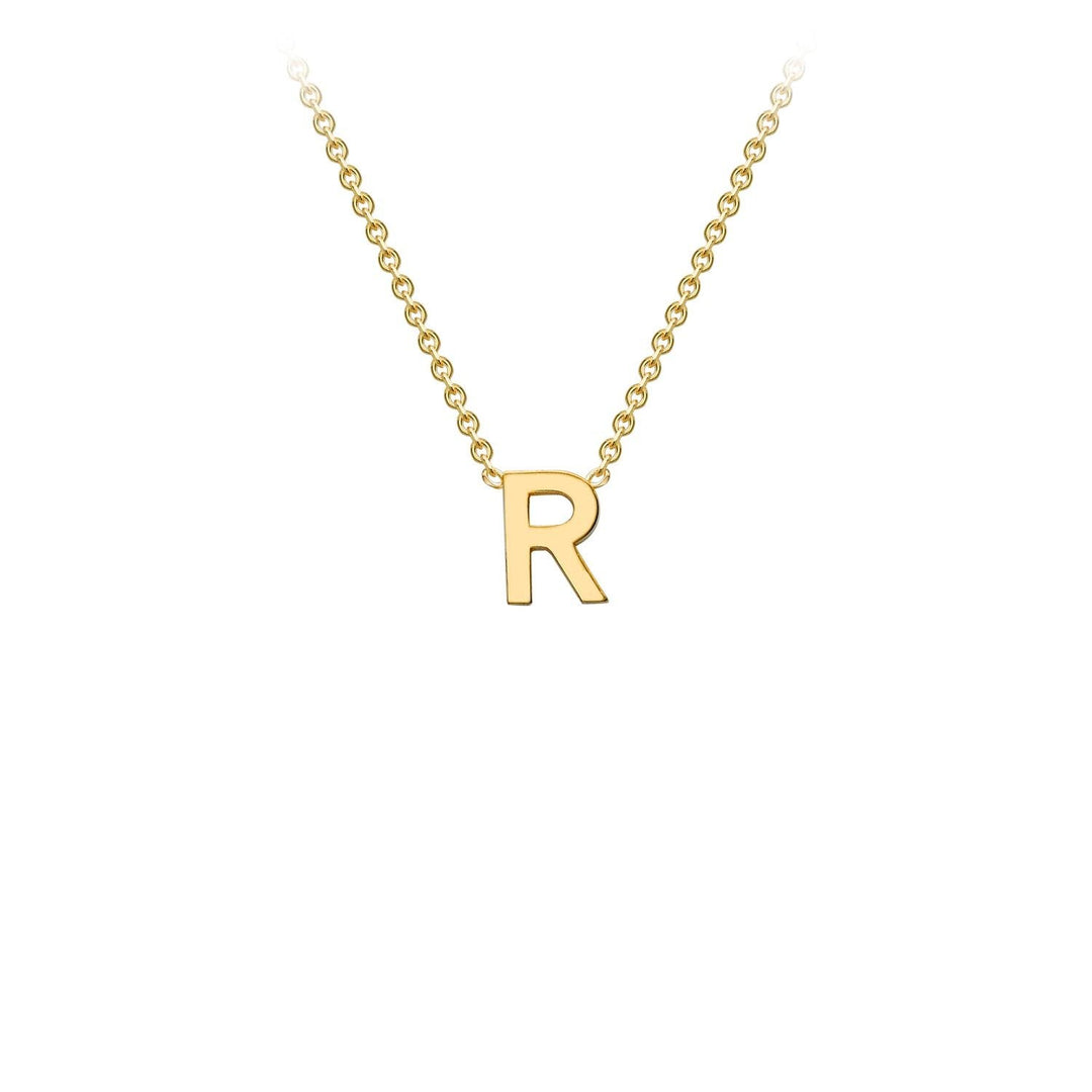 9K Yellow Gold 'R' Initial Adjustable Necklace 38cm/43cm | The Jewellery Boutique Australia