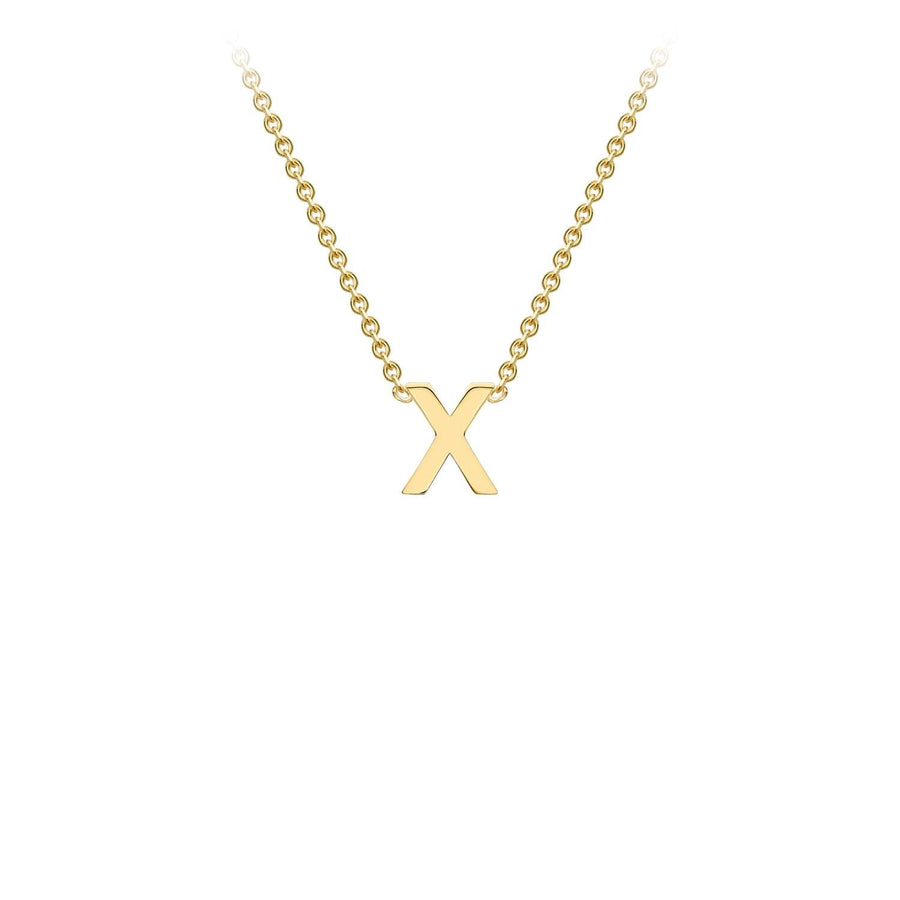9K Yellow Gold 'X' Initial Adjustable Necklace 38cm/43cm | The Jewellery Boutique Australia