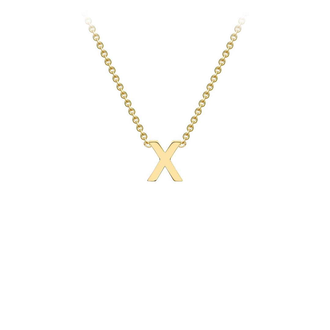 9K Yellow Gold 'X' Initial Adjustable Necklace 38cm/43cm | The Jewellery Boutique Australia