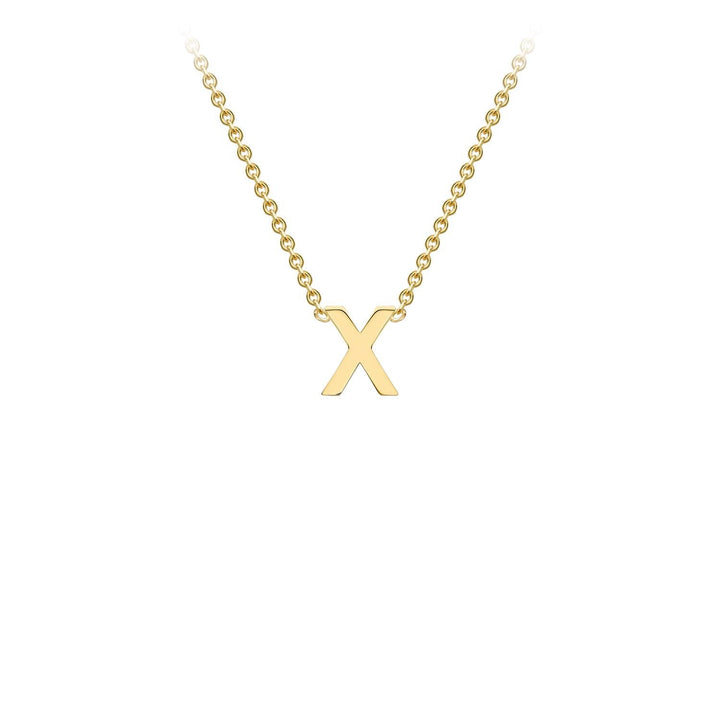 9K Yellow Gold 'X' Initial Adjustable Necklace 38cm/43cm | The Jewellery Boutique Australia
