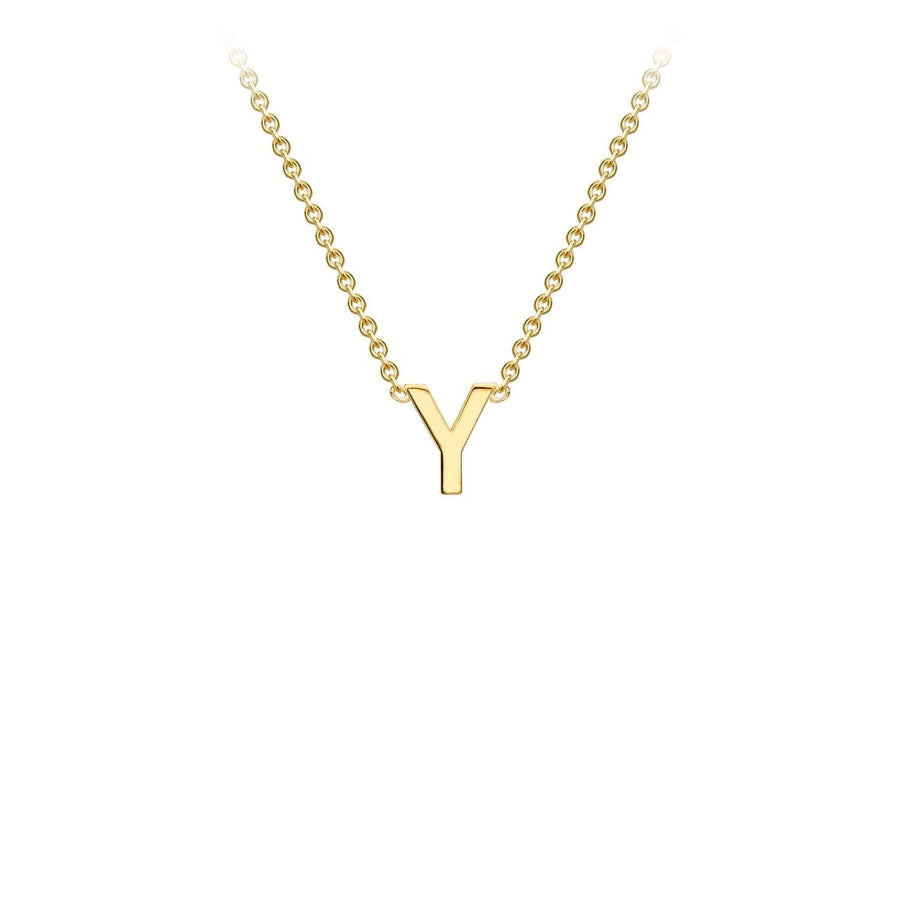 9K Yellow Gold 'Y' Initial Adjustable Necklace 38cm/43cm | The Jewellery Boutique Australia