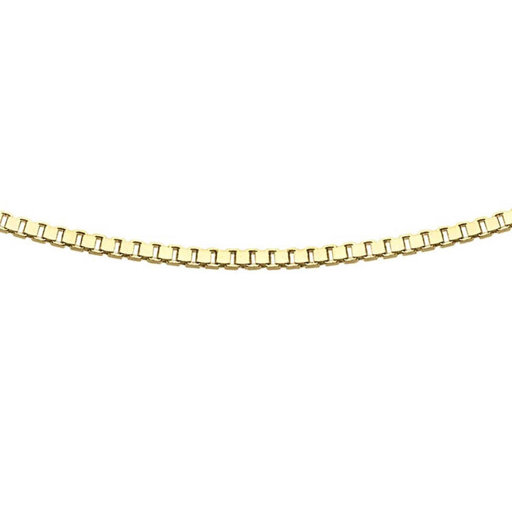 9K Yellow Gold 0.5mm Adjustable Heart Slider Box Chain 56cm