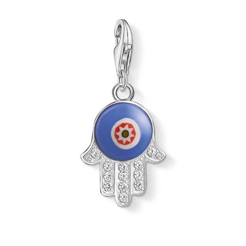 Thomas Sabo Charm Club Blue Glass Hand Of Fatima Charm CC1442 - Lyncris Jewellers
