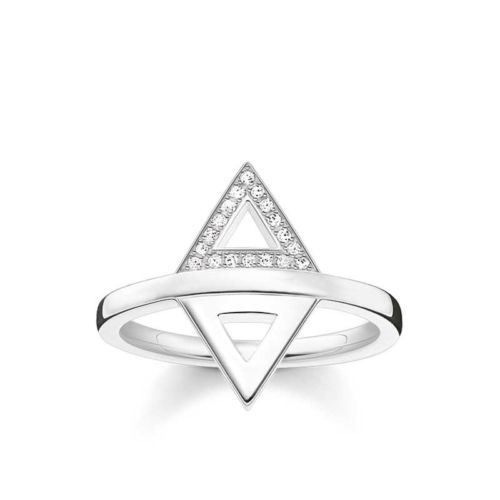 Thomas Sabo Sterling Silver Diamond Triangle Ring D_TR0019 - Lyncris Jewellers