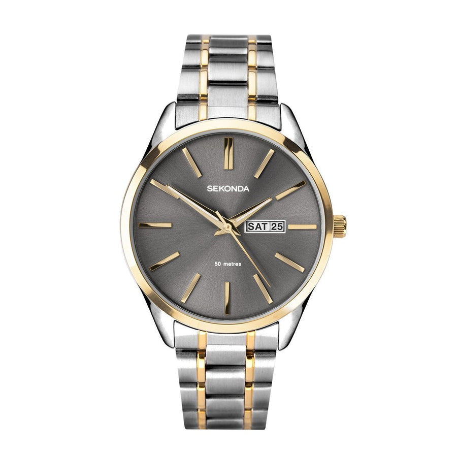 Sekonda Menâ€™s Classic Two-Tone Bracelet Watch