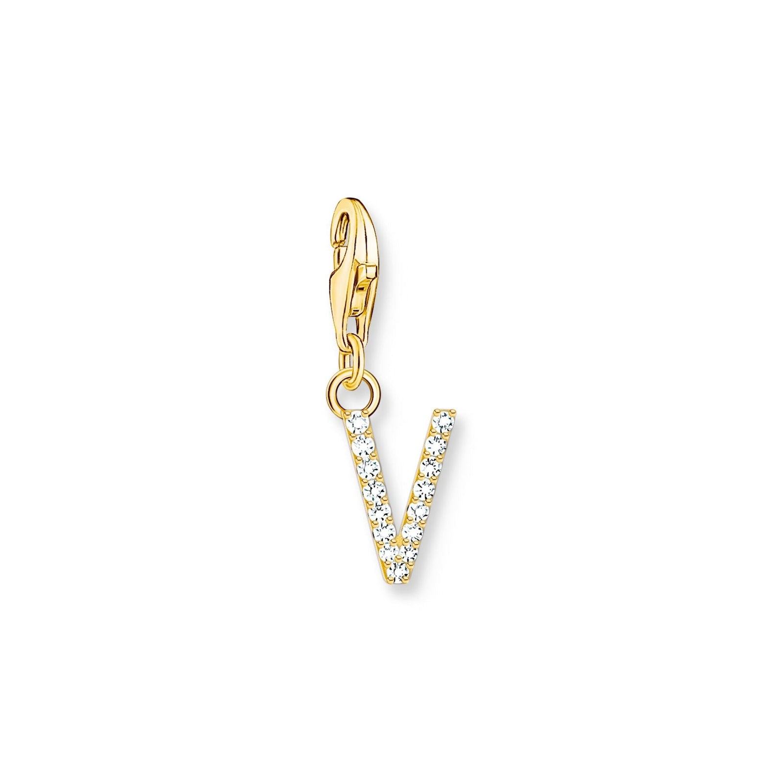 THOMAS SABO Charm Pendant Letter V Gold Plated - B & S Lyncris Jewellers
