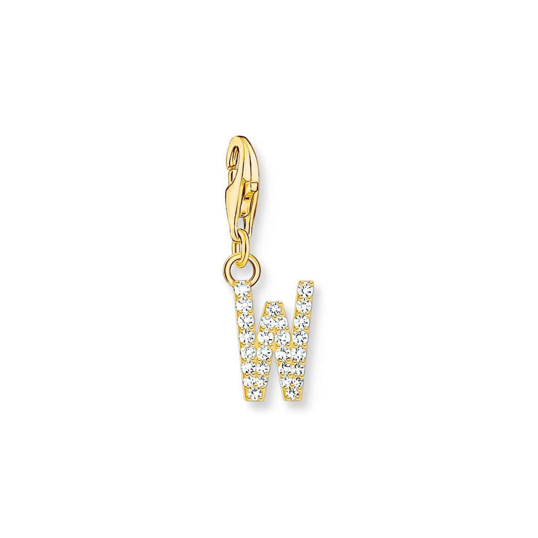 THOMAS SABO Charm Pendant Letter W Gold Plated - B &amp; S Lyncris Jewellers