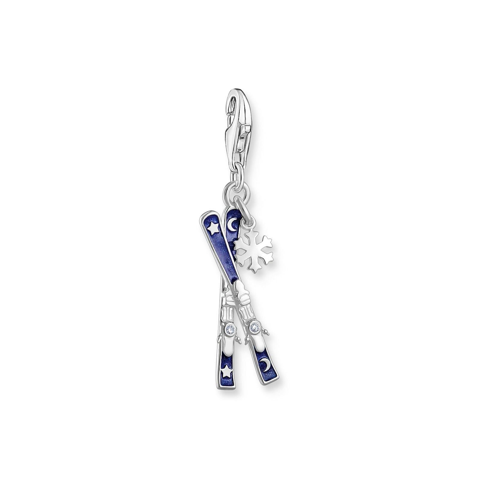 THOMAS SABO Silver Charm Blue Skis With Snowflake Charm - B & S Lyncris Jewellers