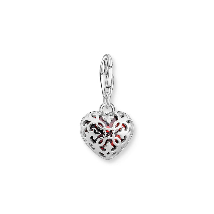 THOMAS SABO Charm Pendant Red Stone in Heart-Shape