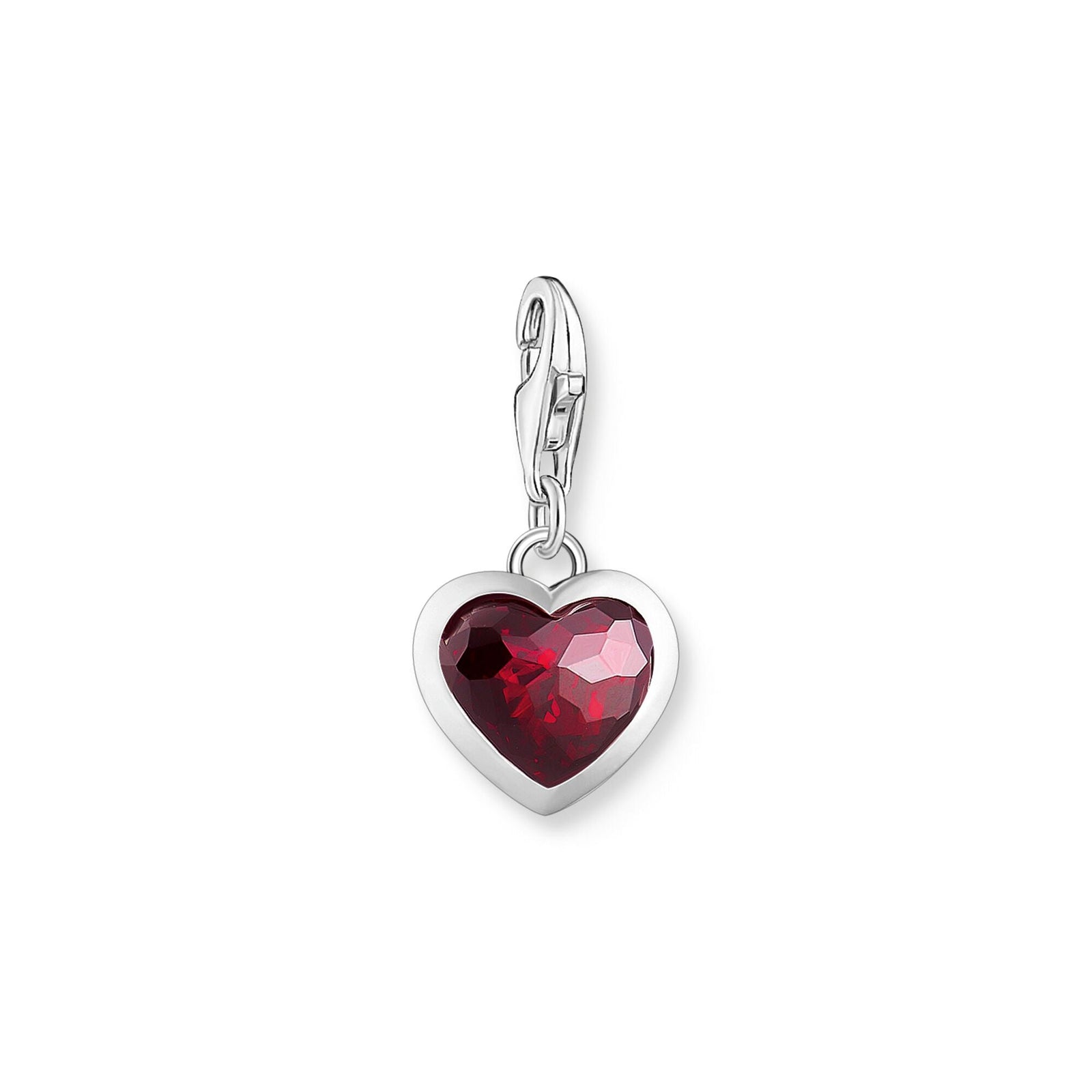 THOMAS SABO Charm Pendant Red Stone in Heart-Shape - B & S Lyncris Jewellers