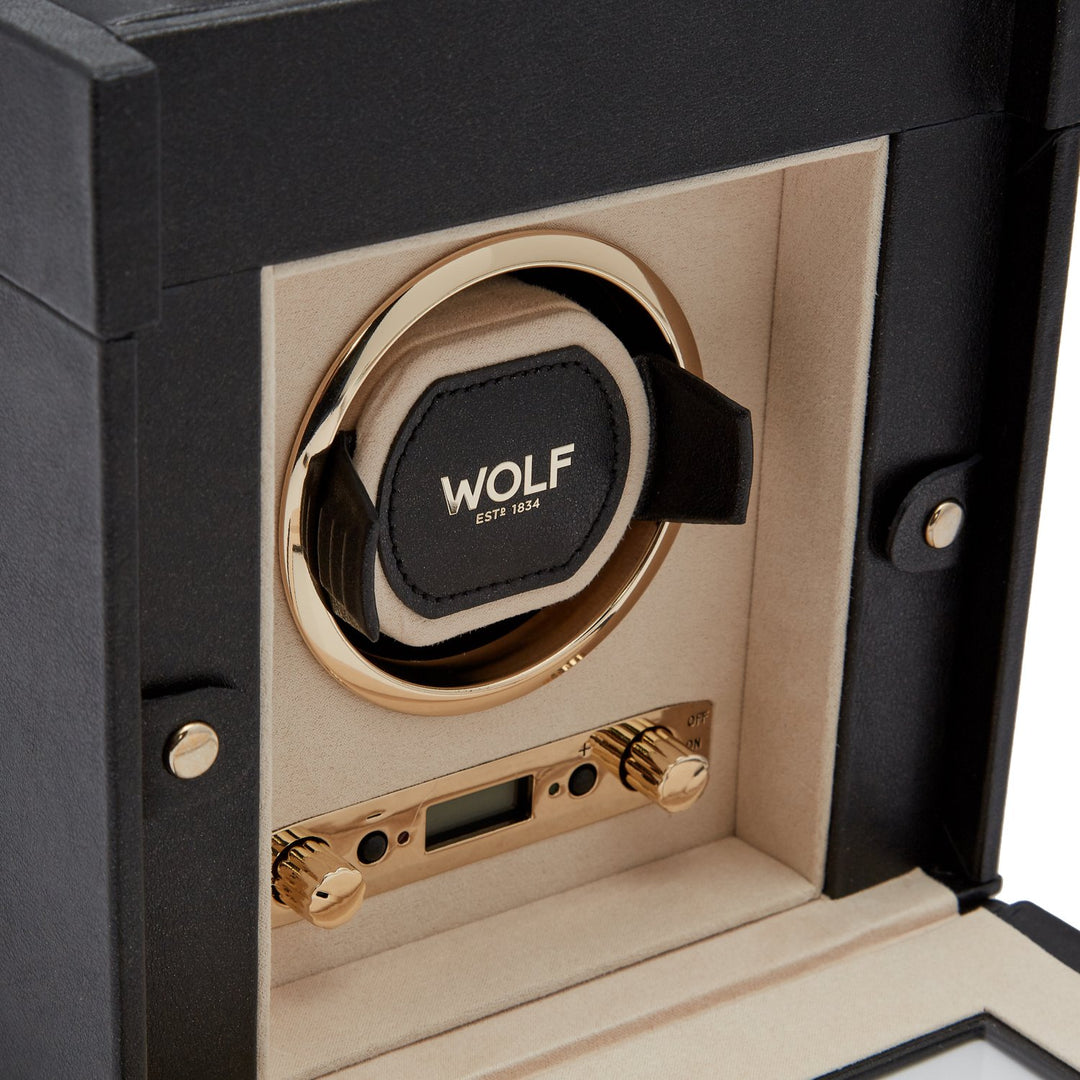 Wolf Palermo Single Watch Winder Black
