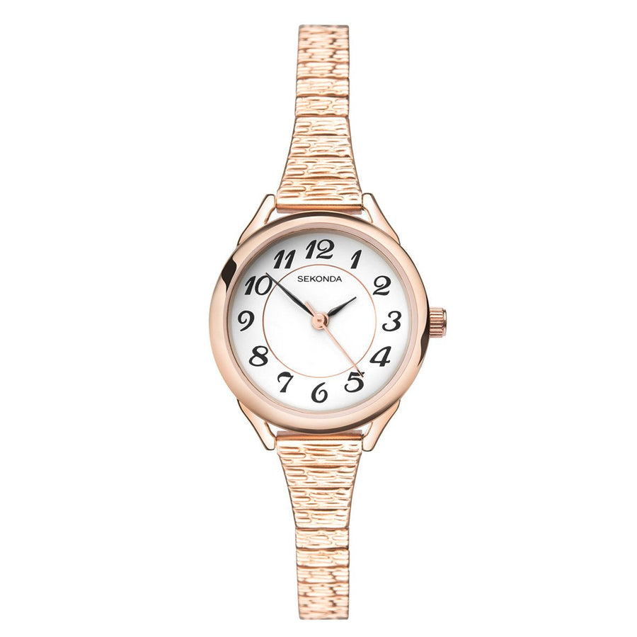 Sekonda Womenâ€™s Classic Rose Gold Plated Expander Watch