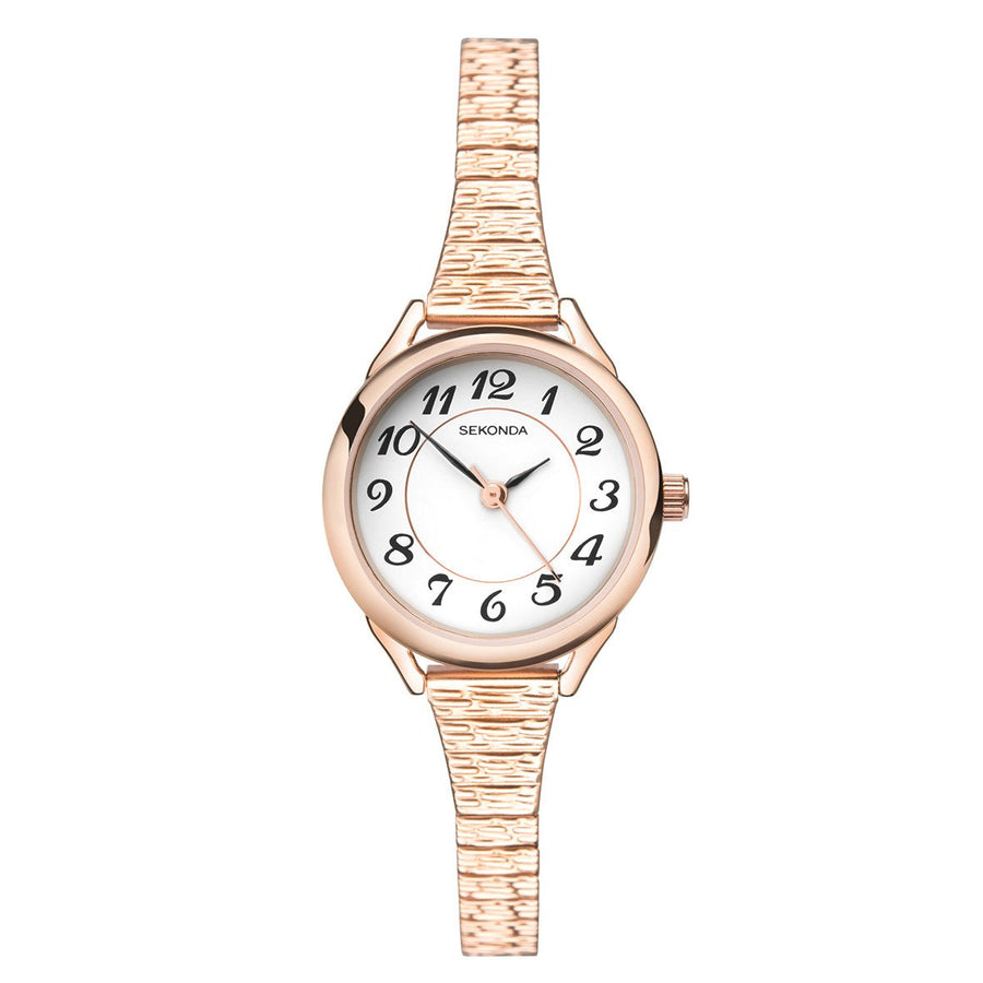 Sekonda WomenÃ¢â‚¬â„¢s Classic Rose Gold Plated Expander Watch