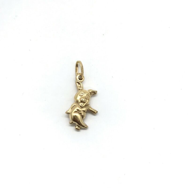 375 9ct Yellow Gold 3D Dancing Happy Funny Pig Charm/Pendant - Lyncris Jewellers