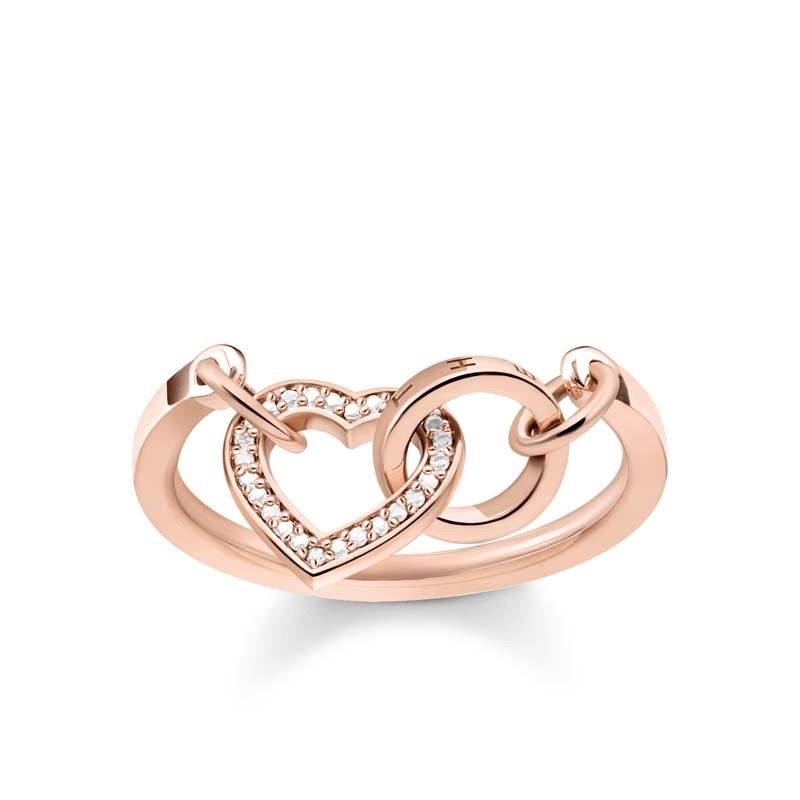 Thomas Sabo Rose Gold CZ Together Heart Ring TR2142R - Lyncris Jewellers