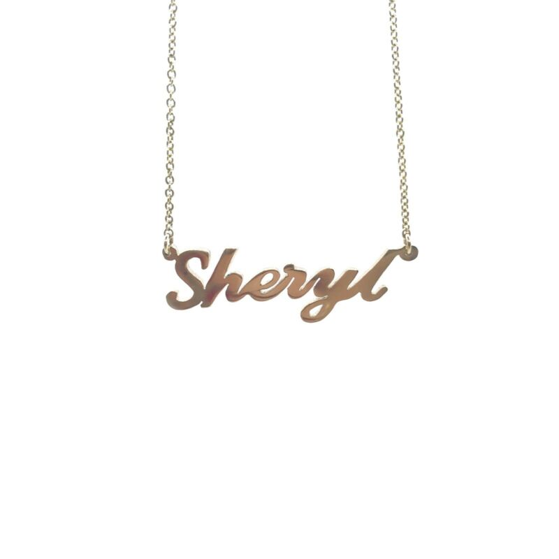 375 9ct Yellow Gold Solid Name Necklace â€™SHERYLâ€™ 45cm Cable Chain - Lyncris Jewellers