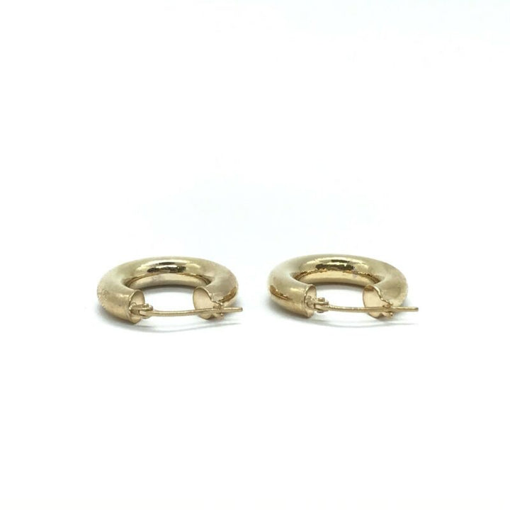 375 9ct Yellow Gold 18mm Full Round Polished Finish Hinged Hoop Earrings - Lyncris Jewellers