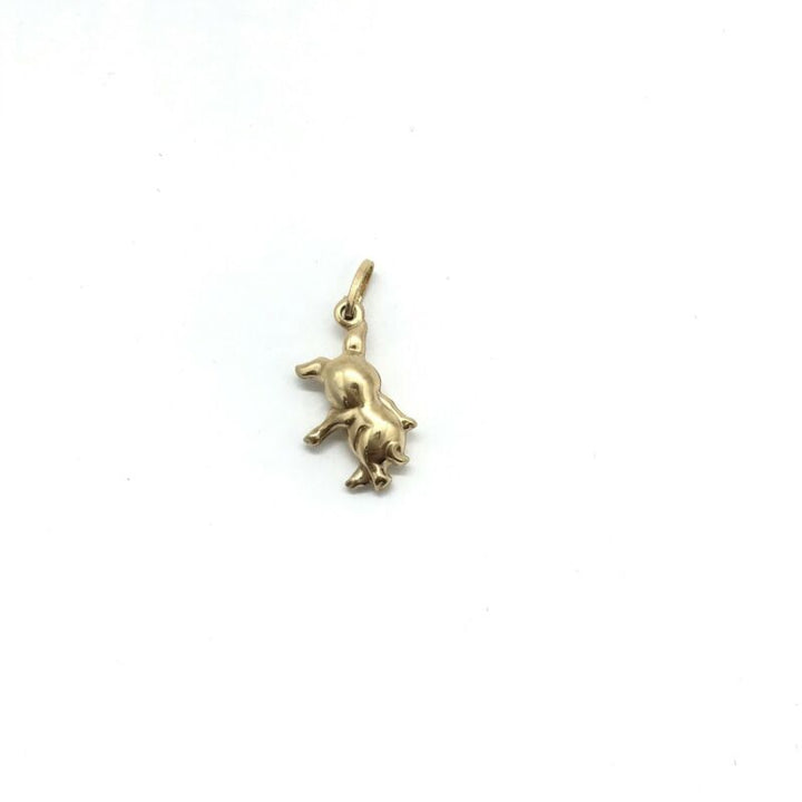 375 9ct Yellow Gold 3D Dancing Happy Funny Pig Charm/Pendant - Lyncris Jewellers