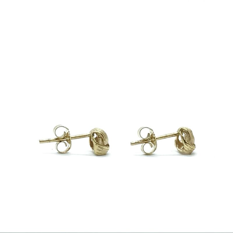 375 9ct Yellow Gold 6mm Knotted Stud Earrings - Lyncris Jewellers