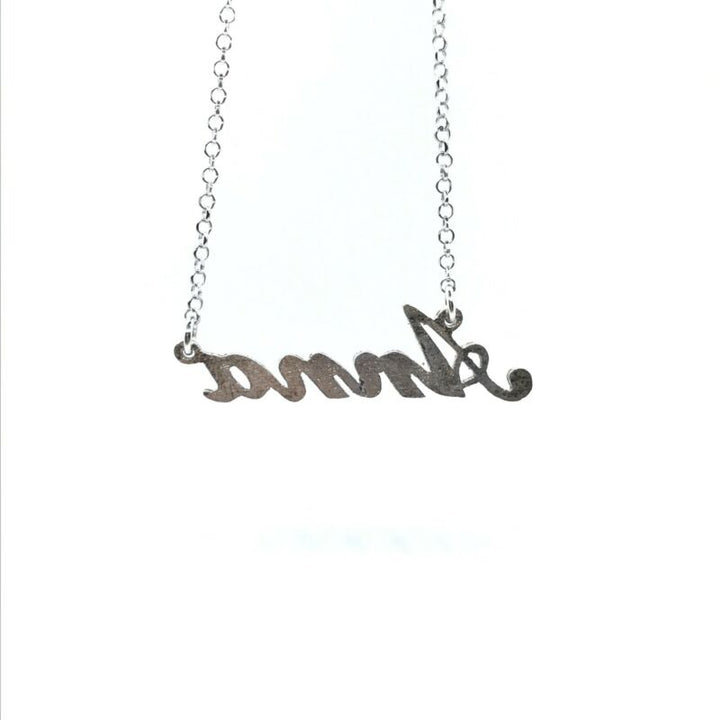 925 Sterling Silver Solid Custom Name Necklace â€™ANNAâ€™ 44cm Cable Chain - Lyncris Jewellers