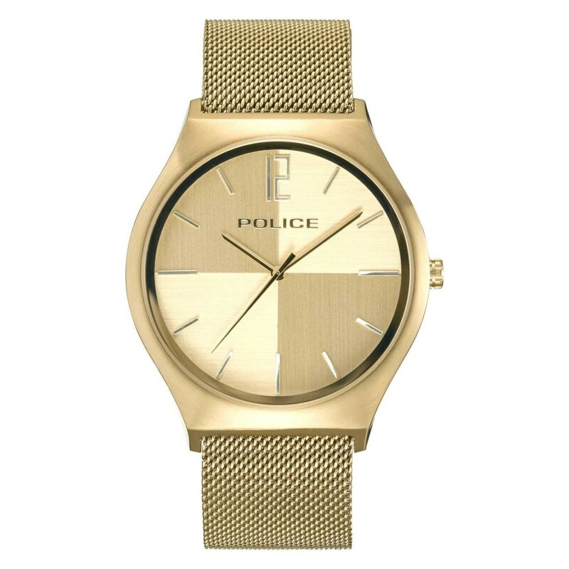 POLICE Orkneys Champagne Dial IP Gold Mesh Band Watch PL.15918JSG/06MM - Lyncris Jewellers