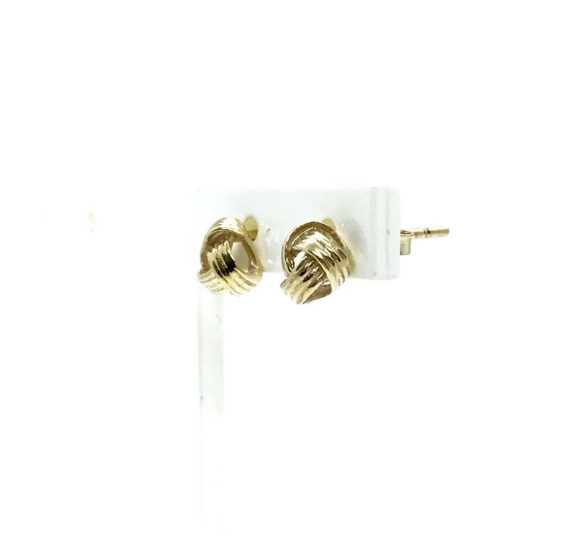 375 9ct Yellow Gold 6mm Knotted Stud Earrings - Lyncris Jewellers