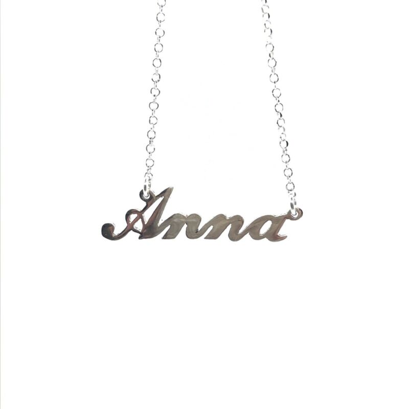 925 Sterling Silver Solid Custom Name Necklace ÃƒÂ¢Ã¢â€šÂ¬Ã¢â€žÂ¢ANNAÃƒÂ¢Ã¢â€šÂ¬Ã¢â€žÂ¢ 44cm Cable Chain - Lyncris Jewellers