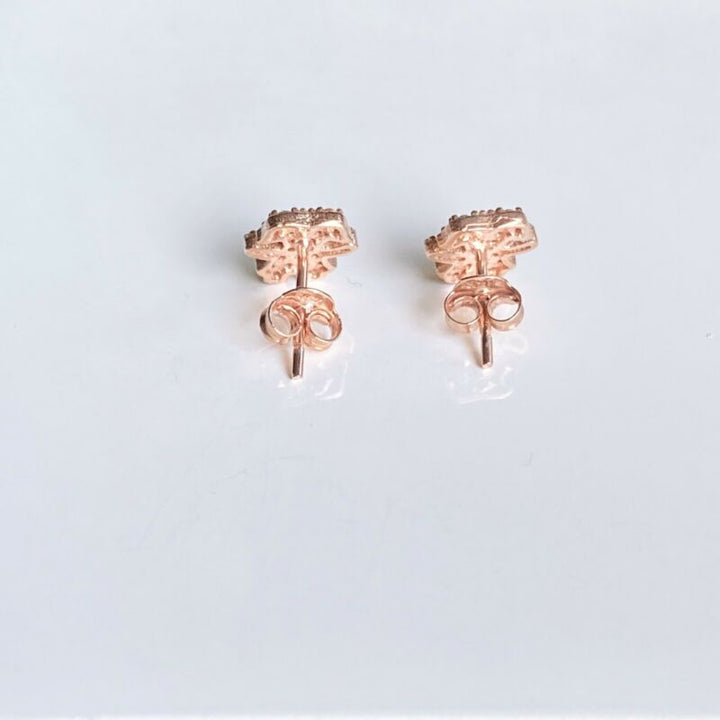 Rose Gold Plated CZ Bunny Rabbit Stud Earrings LJ9851