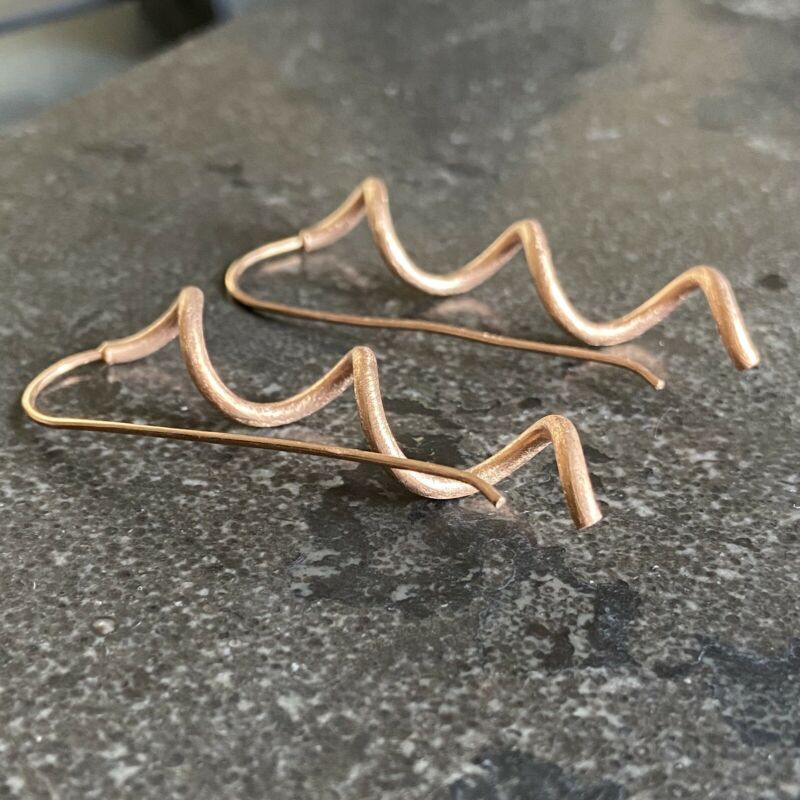 Rose Gold Plated Spring Drop Earrings LJ8310