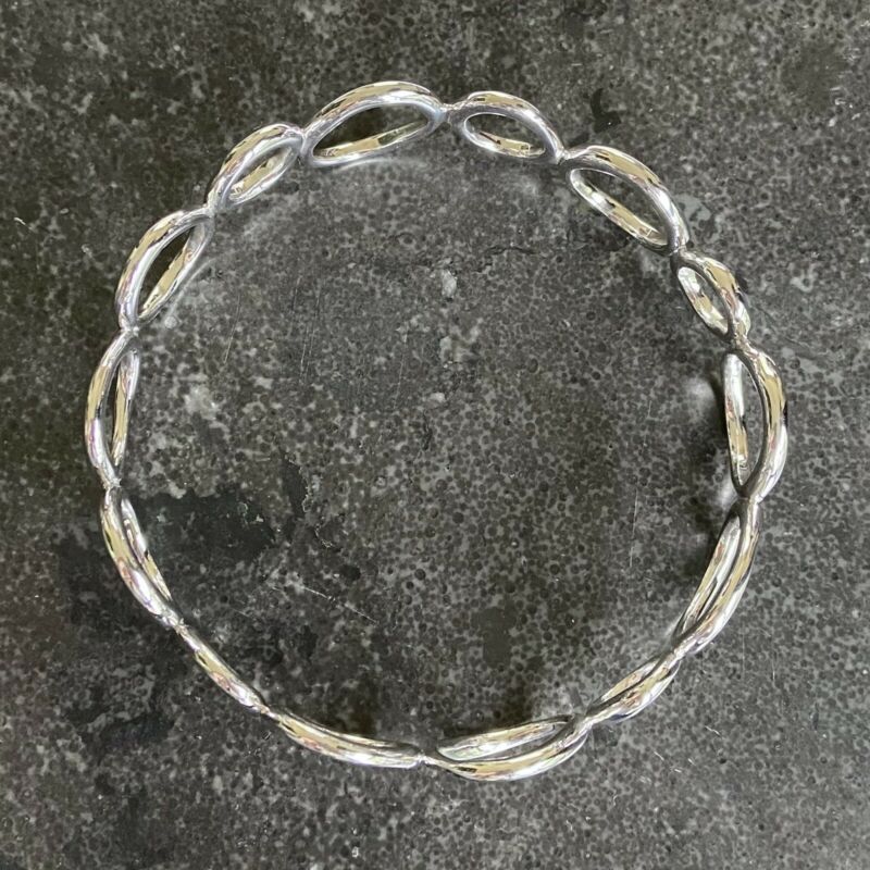Silver Circles Bangle Bracelet LJ4772