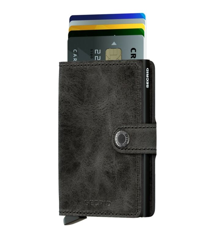 SECRID Miniwallet Vintage Black Leather SC2020 - Lyncris Jewellers