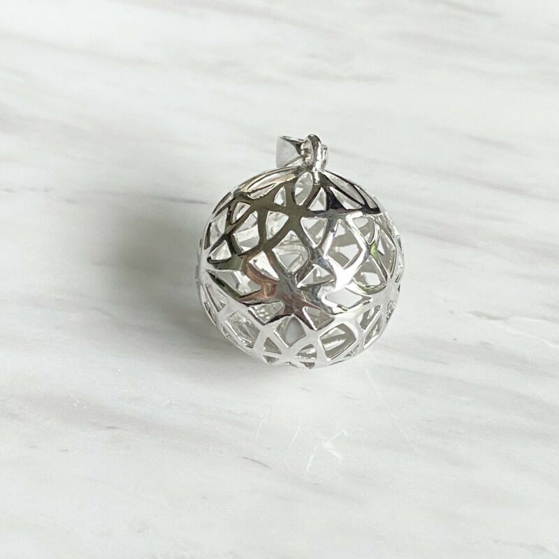 Sterling Silver Filigree Large Ball Pendant LJ8887