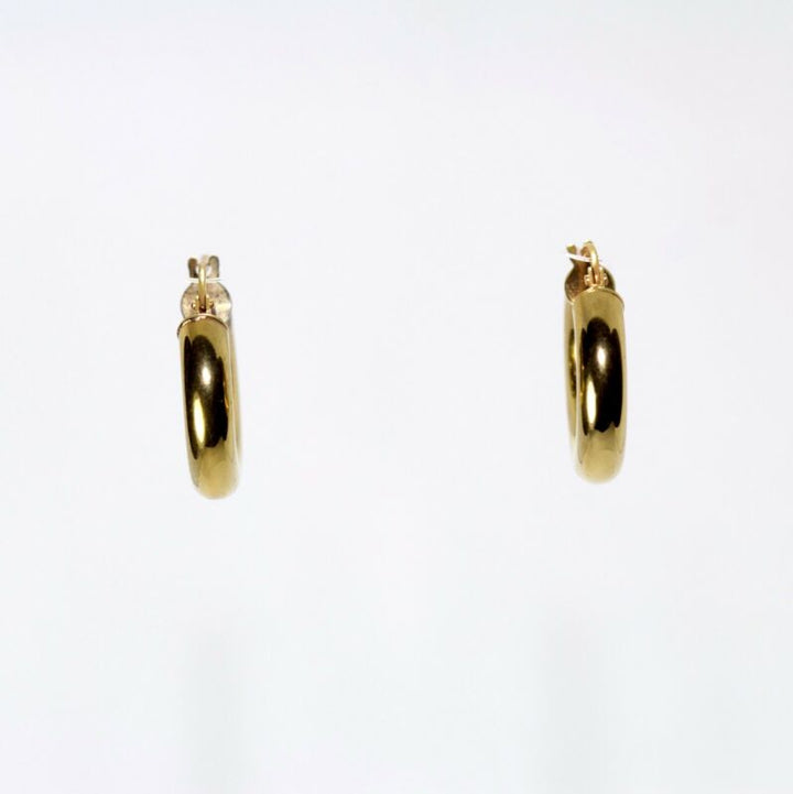 9ct Yellow Gold Thick Polished Hoop Earrings LJ852