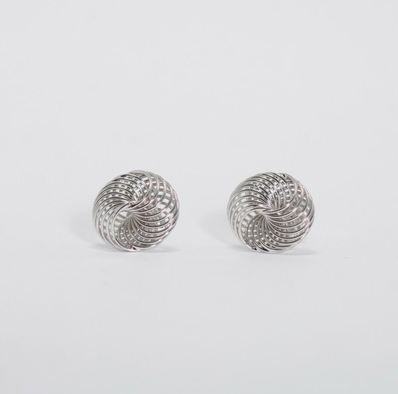 Sterling Silver Twisted Slinky Stud Earrings LJ8869 - B & S Lyncris Jewellers