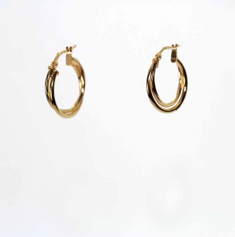 9ct Yellow Gold Double Twisted Hoop Earrings