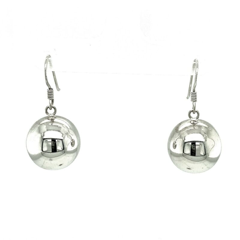 Sterling Silver Large Ball Drop Earrings LJ9537