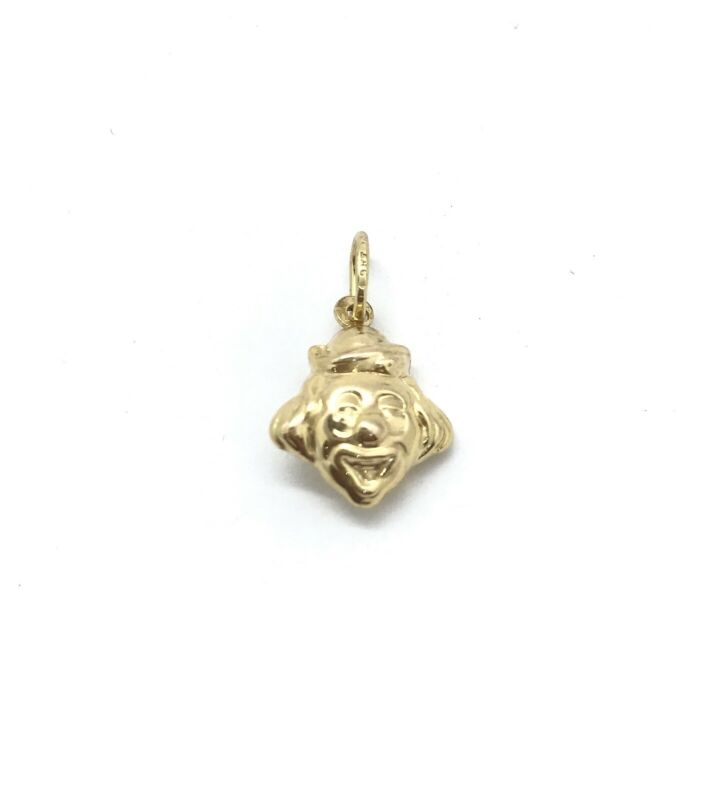 375 9ct Yellow Gold 3D Hollow Happy Clown Charm/Pendant - Lyncris Jewellers