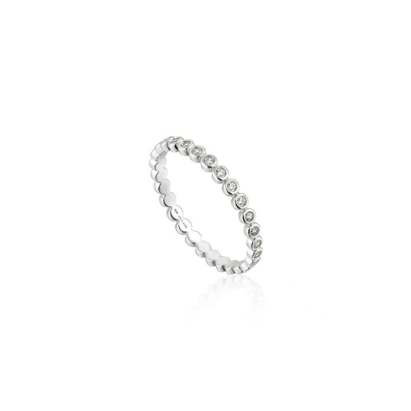 ANIA HAIE Sterling Silver Shimmer Circles Half Eternity Ring R003-01H - Lyncris Jewellers