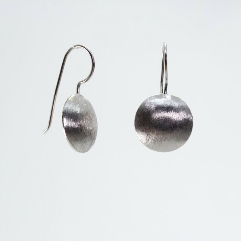 Sterling Silver Round Domed Hook Drop Earrings LJ8348 - B & S Lyncris Jewellers