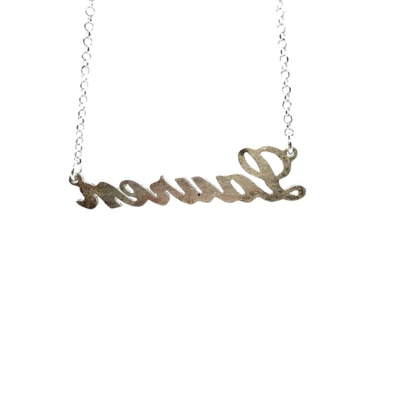 925 Sterling Silver Solid Custom Name Necklace Ã¢â‚¬â„¢LAURENÃ¢â‚¬â„¢ 45cm Cable Chain - Lyncris Jewellers