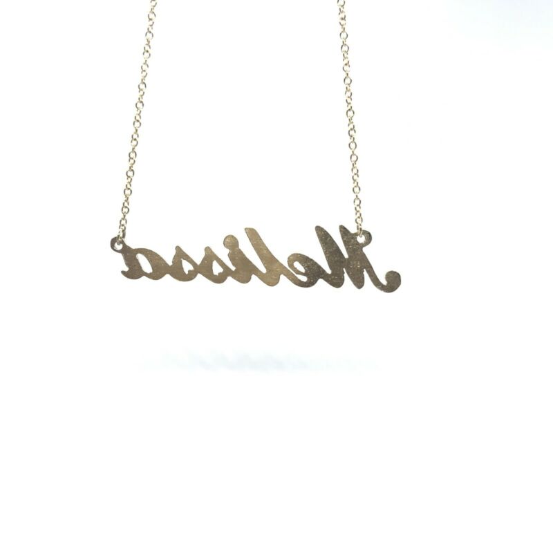 375 9ct Yellow Gold Solid Name Necklace â€˜MELISSAâ€™ 45cm Cable Chain - Lyncris Jewellers