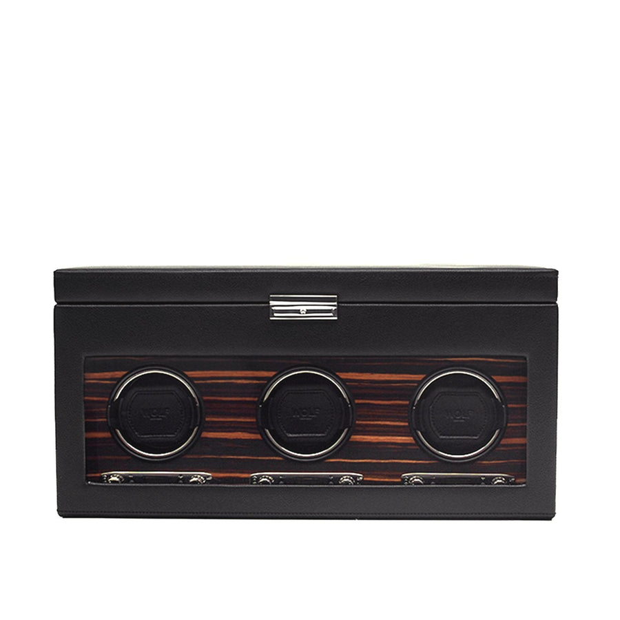 Wolf Roadster Triple Winder W Storage Blk (V) | The Jewellery Boutique Australia