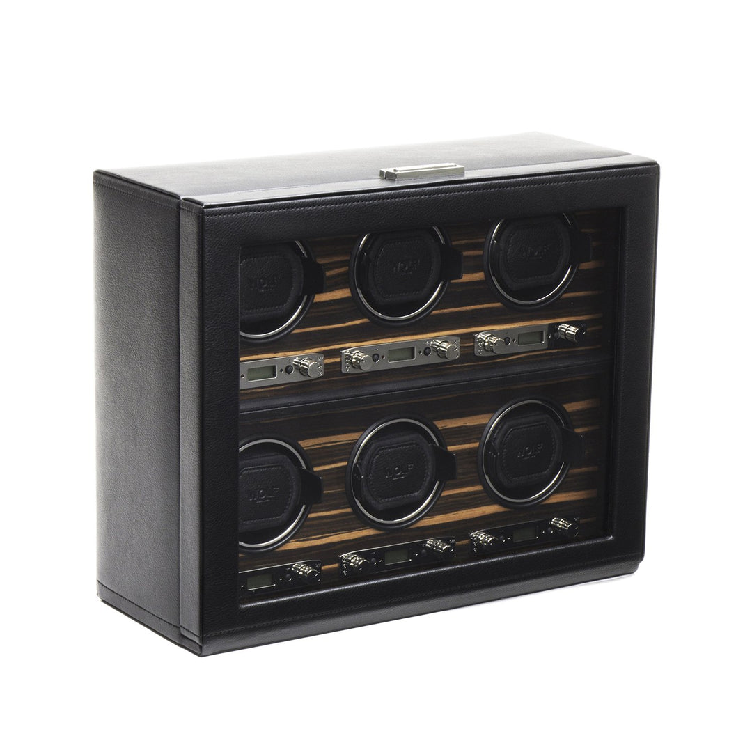 Wolf Roadster 6 Piece Winder Black (V) | The Jewellery Boutique Australia